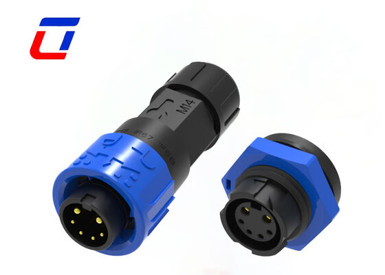 2+4Pin M16 IP67 Solder Wire To Board Connectors Multi Pin Connectors Waterproof 300V
