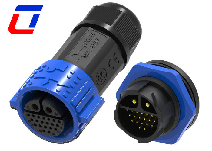 40A 2 pin high current power connector 20 pin waterdicht data connector IP67