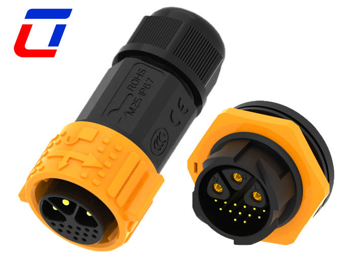 Hoge stroom 30A 16 pin mannelijke vrouwelijke connector Multi Pin IP67 waterdicht