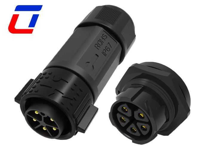 Waterdicht 5 pin mannelijk vrouwelijk aansluiting IP67 30A High Current Power Connectors