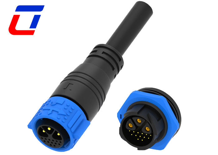 16 pin zelfvergrendelend IP67 stroomverbinding 3 pin mannelijk waterdicht stroomkabelverbinding