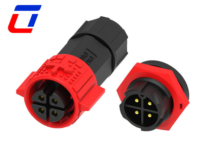 Vrouwelijke kabel Ronde 4 pin waterdicht draad connector paneel Mount M19 Push Locking
