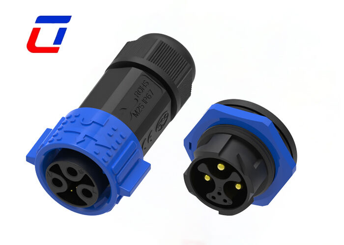 Waterdichte aansluiting M25 3+3 Pin IP67 15A Man Vrouwelijke Quick Lock Plug