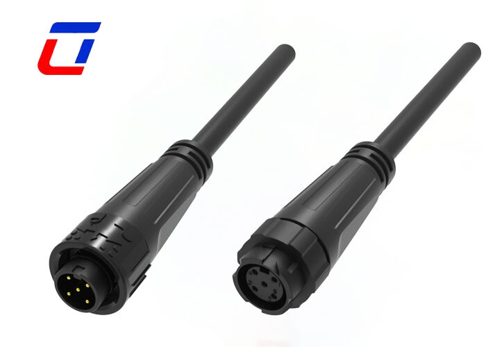 M16 5-pins IP67 draadconnector 8A mannelijke vrouwelijke gegoten kabelconnector voor elektrische apparatuur