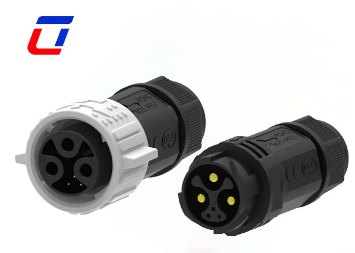 3+3-pins M25 mannelijke vrouwelijke waterdichte connector IP67 kunststof PA66 stroom- en dataconnector