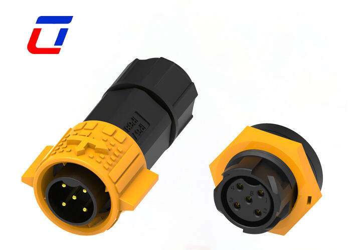 5-pins elektrische mannelijke en vrouwelijke connectoren M19, hoge stroom draad-naar-printplaat connector