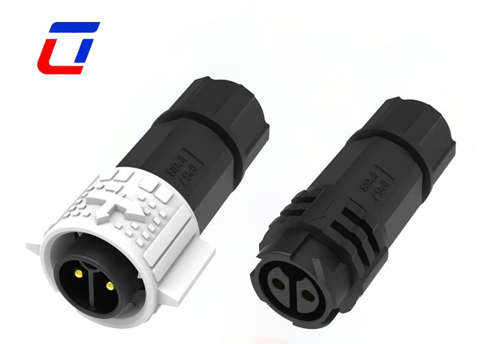 20A DC Waterdichte Connector M19 2-pins IP67 Plastic Ronde Kabelconnectoren