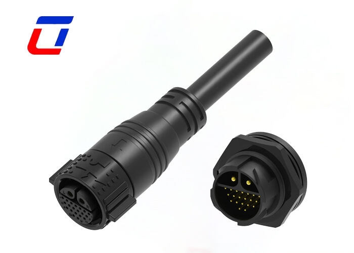 M25 Power Signal Connector 2+20 Pin IP67 20A+5A Wire To Board Connector Types