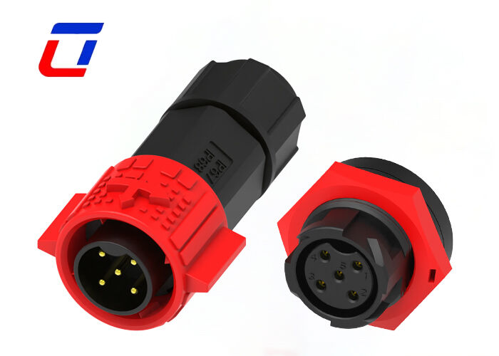 M19 Waterdichte Stroomconnector 300V 5-pins Paneelmontage Snelsluitconnector