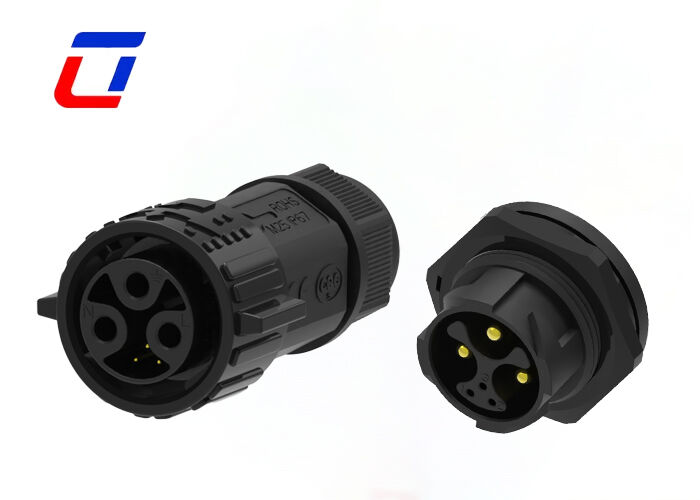 M25 3+3 Pin Betrouwbare PA66 Waterdichte Connectoren IP67 Paneelmontage Ronde Connector