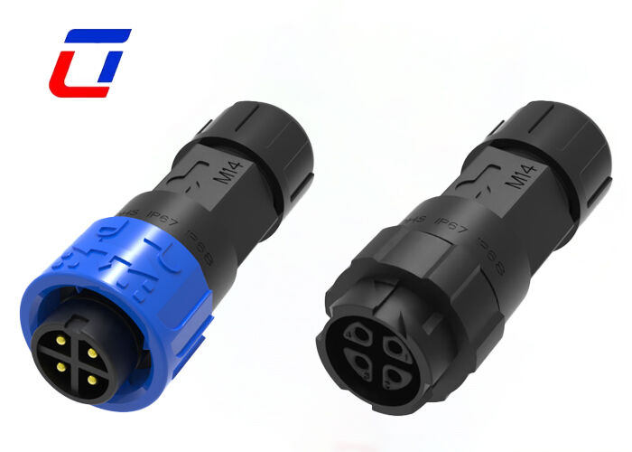 M16 waterdichte 4-pins connector 10A IP67-geclassificeerde mannelijke naar vrouwelijke connector