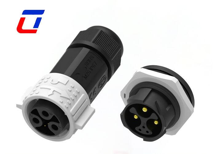 M25 3+3 Pin Circulaire Push Pull Connectoren 20A Draad-naar-Printplaat Stroom Signaal Connector