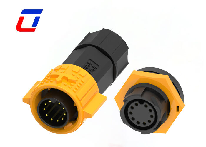 300V M19 10-pins waterdichte paneelconnector plastic PA66 push-pull dataconnector