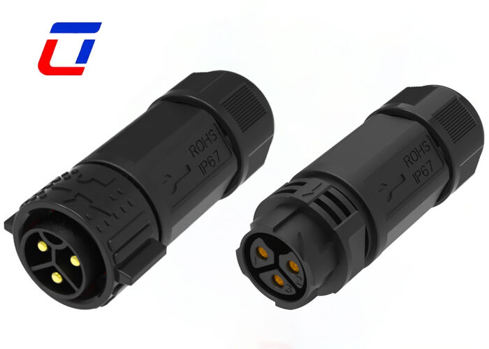 M25 3 Pin 50A Man tot Vrouw Connector IP67 Waterdichte elektrische connectoren 600V