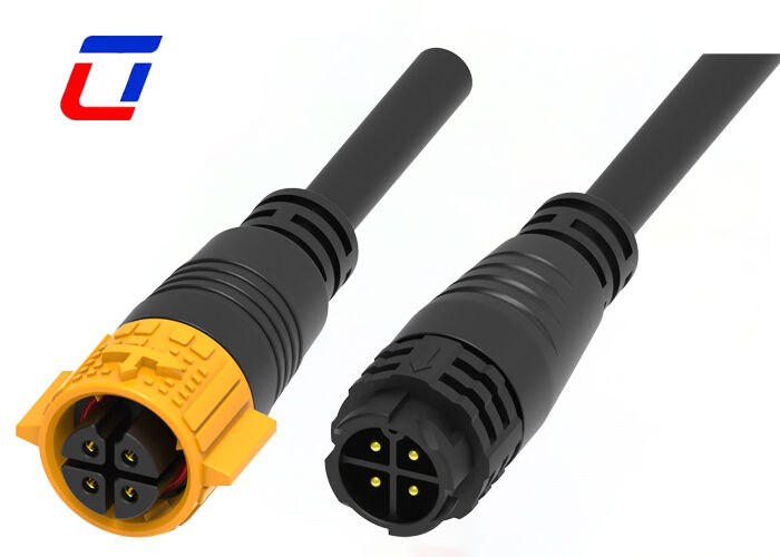 15A 4 pin elektrische draad-aan-draad connectoren M19 PA66 Plastic waterdicht stroomverbinding