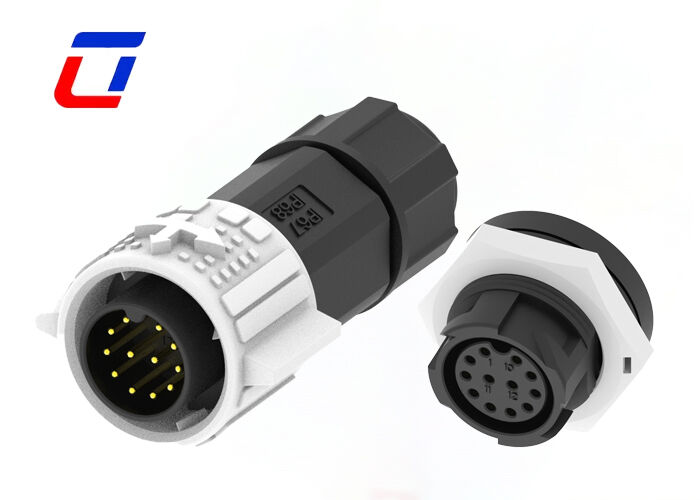 Lage stroom M19-draad om ronde connector 12-pins waterdichte auto-connectoren in te schepen