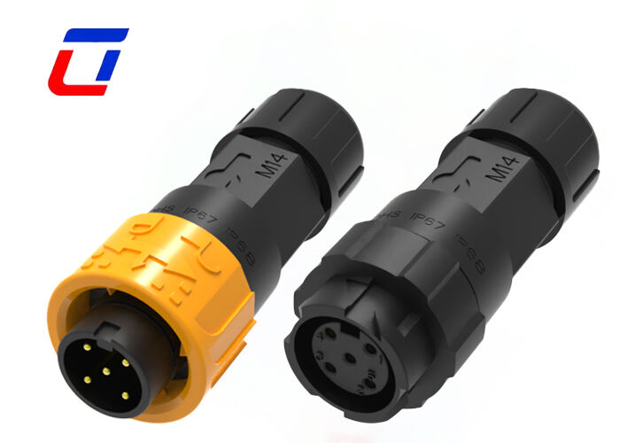 8A M16 5 Pin Outdoor Power Connector Plastic PA66 300V Waterproof Quick Lock Connector 