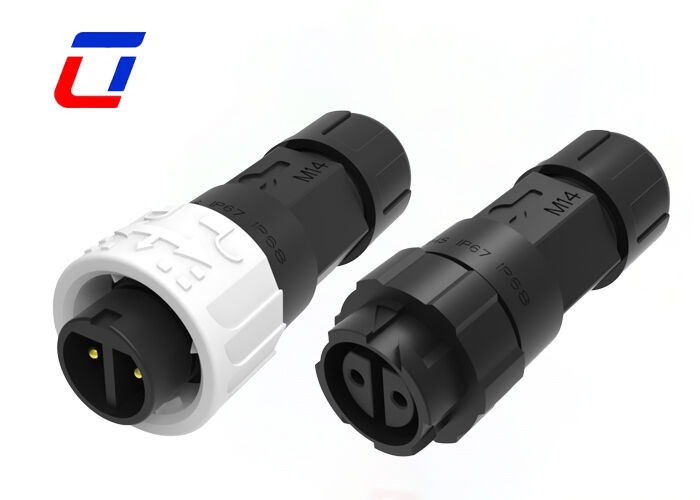 IP67 M16 10A 2-pins waterdichte connectoren ODM Push Lock ronde draad voedingsconnector