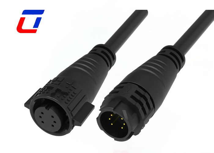 M19 6 Pin 10A Goud beklede draadconnectoren PA66 waterdicht dataconnector