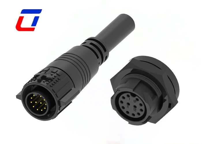 ODM 12 pin 300V snel ontkoppelbare draadconnectoren M19 Messing goudgeplatte signaalconnector