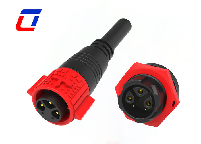 300V 3+2 Pin Kabel Connector Waterdicht Rood M19 Data Quick Connector Voor Verlichting