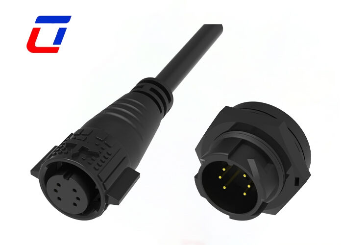 Laagstroom 10A Snelontgrendelende Draadconnector M19 6-pins Data 300V Waterdichte Connector