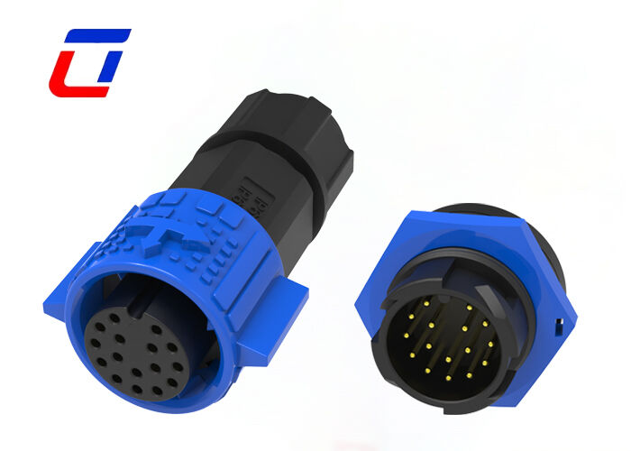 PA66 16-pins M19 Paneelmontage Ronde Connector 5A IP67 Waterdichte Snelkoppeling