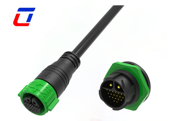 2+20 Pin M25 20A+5A Stroom Signaal Connector IP67 Multi Pin Waterdichte Connector Types