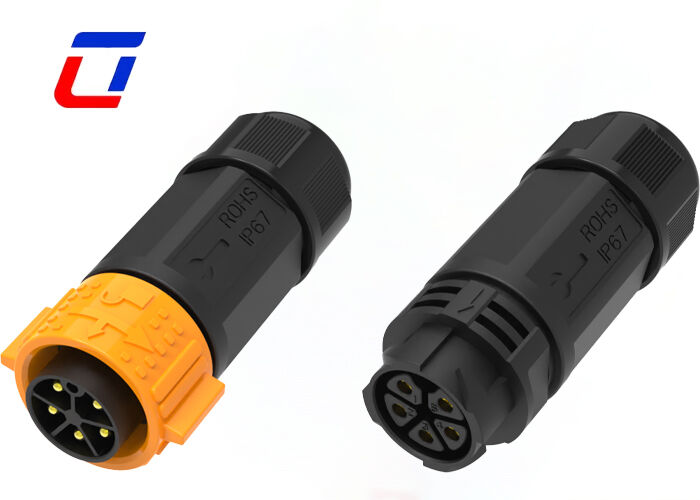 Waterdichte DC-connector M25 5-pins 20A Push Lock Buitenconnector voor nieuwe energie